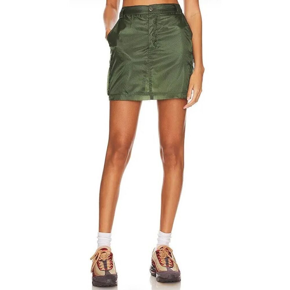NSF Samara Cargo Mini Skirt In Dark Green NWT Size Petite